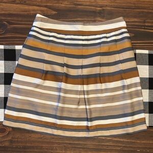 Dalia Collection modern fit stripe Tan and Gray Women's Skirt 2 new